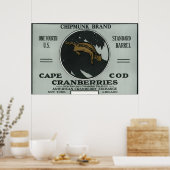 Poster Cape Cod Chipmunk Marque Cranberry Étiquette (Cuisine)