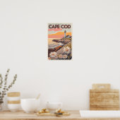 Poster Cape Cod Massachusetts Art de voyage Rétro Peintre (Cuisine)