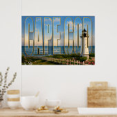 Poster Cape Cod Massachusetts Phare Voyage Côtier (Cuisine)
