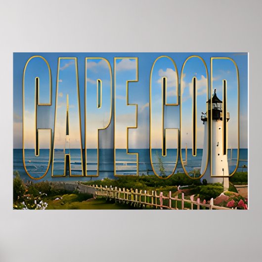 Poster Cape Cod Massachusetts Phare Voyage Côtier (Devant)