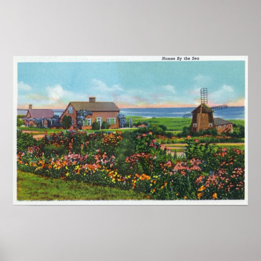 Poster Cape Cod, MassachusettsVue des maisons par (Devant)