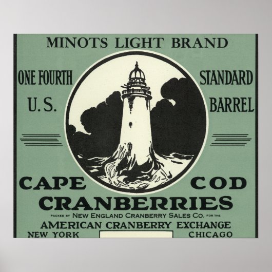 Poster Cape Cod Minots Étiquette de la marque légère Cran (Devant)
