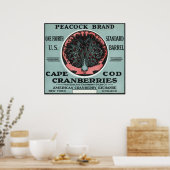 Poster Cape Cod Peacock Marque Cranberry Étiquette (Cuisine)