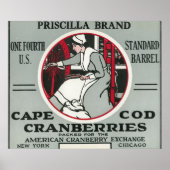 Poster Cape Cod Priscilla Marque Cranberry Étiquette (Devant)