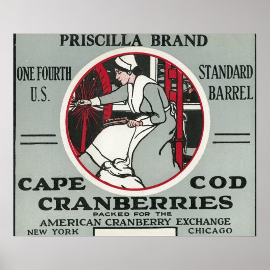 Poster Cape Cod Priscilla Marque Cranberry Étiquette (Devant)