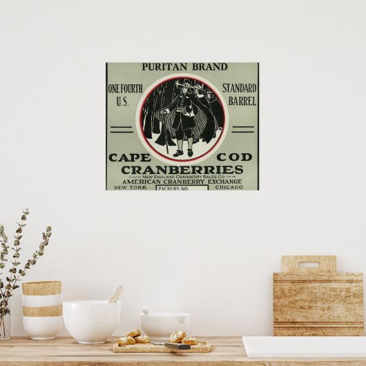 Poster Cape Cod Puritan Marque Cranberry Étiquette (Cuisine)