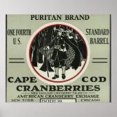 Poster Cape Cod Puritan Marque Cranberry Étiquette (Devant)