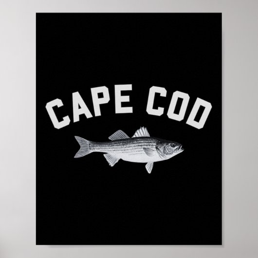 Poster Cape Cod Striper Striper B Fun Fishing Design (Devant)
