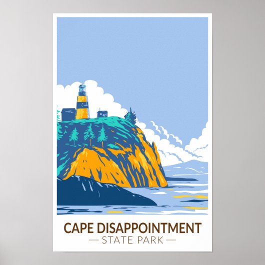 Poster Cape Disnomination State Park Washington Vintage (Devant)