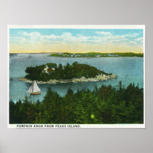 Poster Cape Elizabeth View of Two Lighthouses