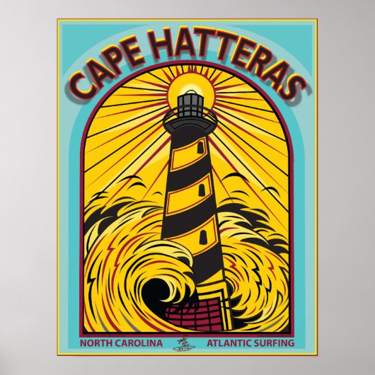 POSTER CAPE HATTERAS ATLANTIQUE SURF CAROLINE DU NORD (Devant)