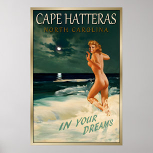 Poster CAPE HATTERAS Caroline du Nord Marilyn Monroe Voya