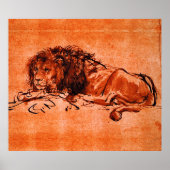 Poster CAPE LION PAR Rembrandt Orange Black (Devant)
