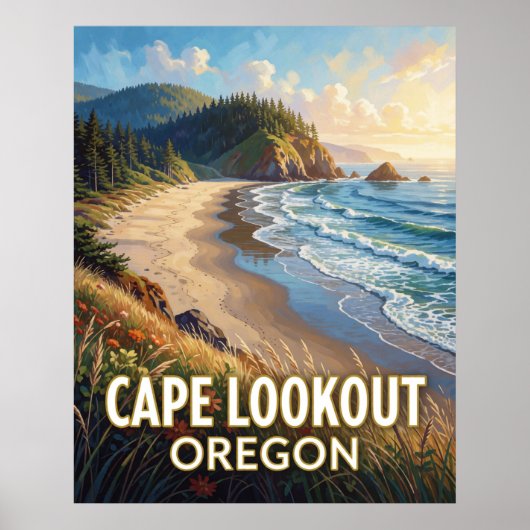 Poster Cape Lookout State Park — Oregon (Devant)