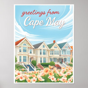 Poster Cape May, New Jersey – Maisons victoriennes