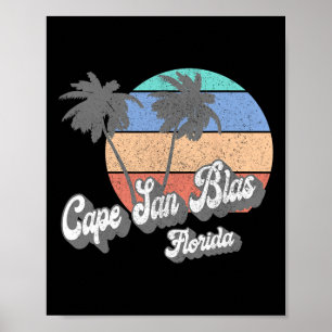 Poster Cape San Blas Floride Fl Rétro Plage Surf Vintage