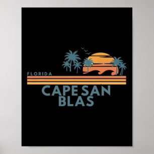Poster Cape San Blas Floride Vacances d'été Vintage 70's