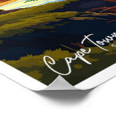 Poster Cape Town Afrique du Sud Voyage illustration Vinta (Coin)