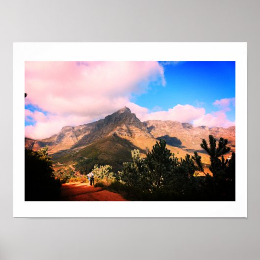 Poster Cape Town Table Mountain Hikers Randonnée View Pos (Devant)