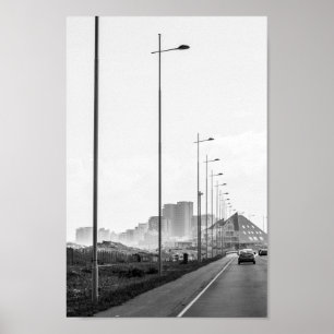 Poster Cape Town ZA Afrique du Sud Blouberg Area Monochro