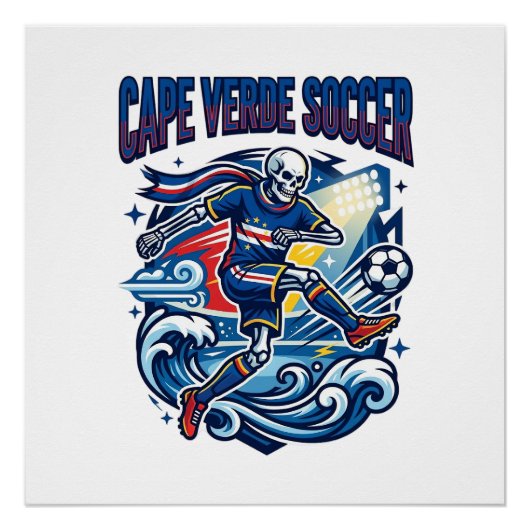 Poster Cape Verde Football Skeleton Attaquant Nations Pre (Devant)