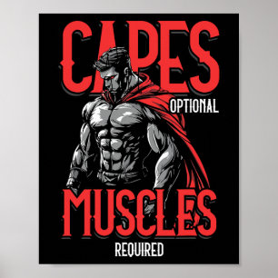 Poster Capes facultatifs Muscles requis Drôle de mème de