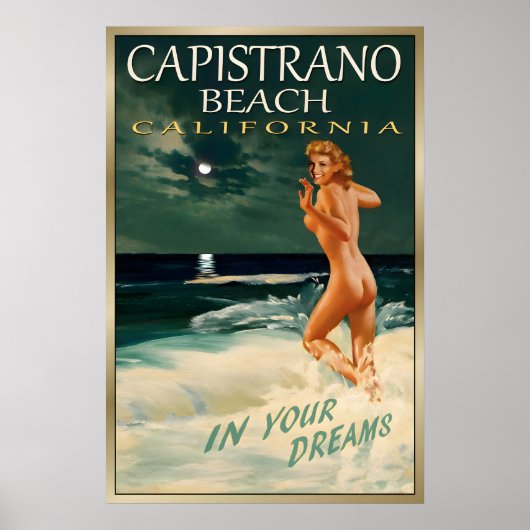 Poster CAPISTRANO BEACH CA Voyage Original Marilyn Monroe (Devant)