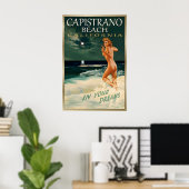 Poster CAPISTRANO BEACH CA Voyage Original Marilyn Monroe (Bureau à domicile)