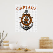Poster Capitaine Ancre Nautical (Cuisine)