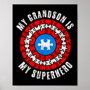 Poster Capitaine Autisme Mon Petit-Fils Est Mon Superhéro