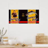 Poster Capitaine Bing Marque Saumon Étiquette - Seattle,  (Cuisine)