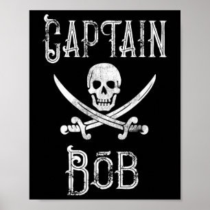 Poster Capitaine Bob - Bateau pirate personnalisé vintage