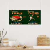 Poster Capitaine Brand Saumon Étiquette (Cuisine)