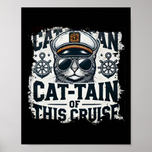 Poster Capitaine Chat-tein de bateau de croisière Kitte d