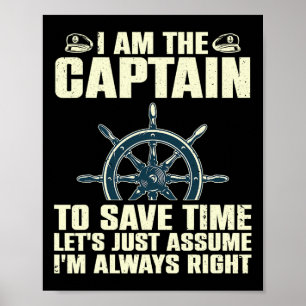 Poster Capitaine Cool Art Pour Hommes Femmes Bateau Premi