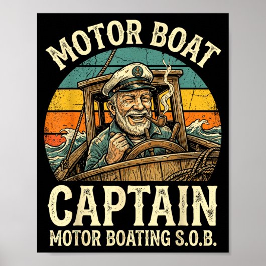 Poster capitaine de bateau à moteur (Devant)
