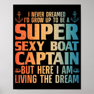 Poster Capitaine de bateau cool pour hommes femmes voile