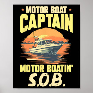 Poster Capitaine de bateau de plaisance Capitaine de bate