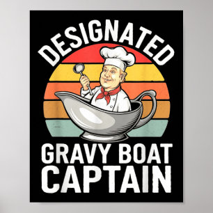Poster Capitaine de bateau de sauce drôle de nourriture d