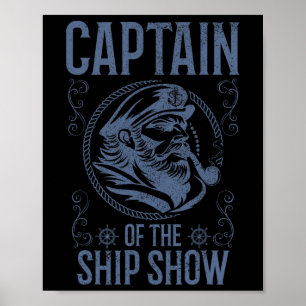 Poster Capitaine de bateau drôle de navigation 1