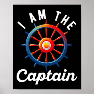 Poster Capitaine de bateau hommes femmes drôle voile pont