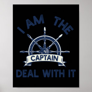 Poster Capitaine de bateau hommes femmes drôle voile pont