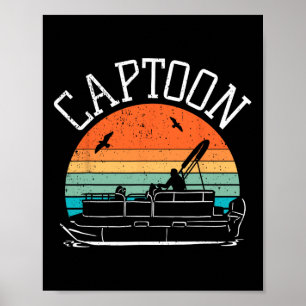 Poster Capitaine de bateau ponton I Captoon I Skipper Pon