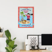 Poster Capitaine de la fête d'anniversaire du navire pira (Bureau à domicile)