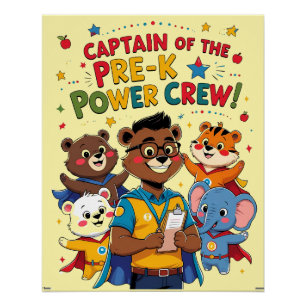 Poster Capitaine de l'équipe de pouvoir de pré-maternelle