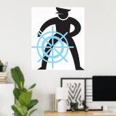 Poster Capitaine De Navire À La Tête (Bureau à domicile)