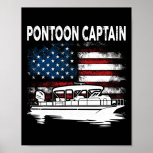 Poster Capitaine de Ponton de Bateau le 4 Juillet Ponton
