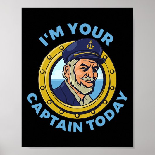 Poster Capitaine de voile de bateau de vie de navigation (Devant)