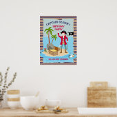 Poster Capitaine du navire pirate Anniversaire Favors Par (Cuisine)