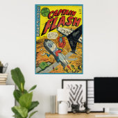 POSTER CAPITAINE FLASH TACKLES ATOMIC BOMB 1954 LIVRE COM (Bureau à domicile)